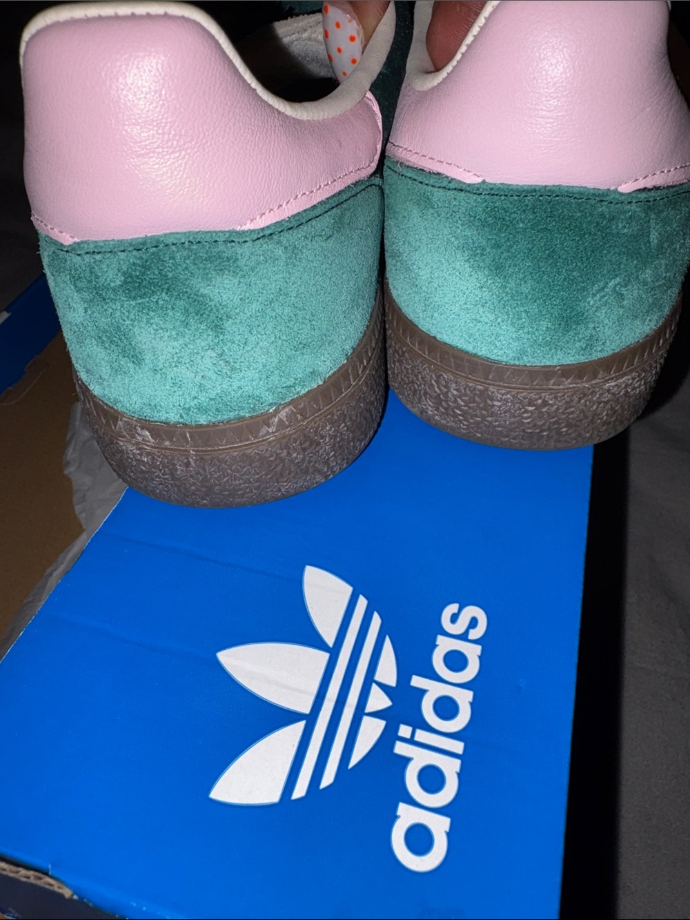 adidas Originals Green & Pink Suede Women's Sneakers - Picture 6 of 8